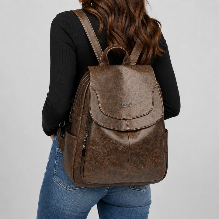 Waverly Leather Flap Backpack