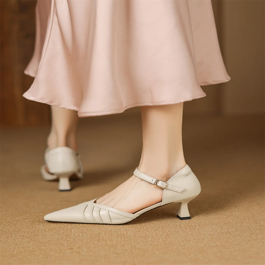 Selene Leather Point Heels