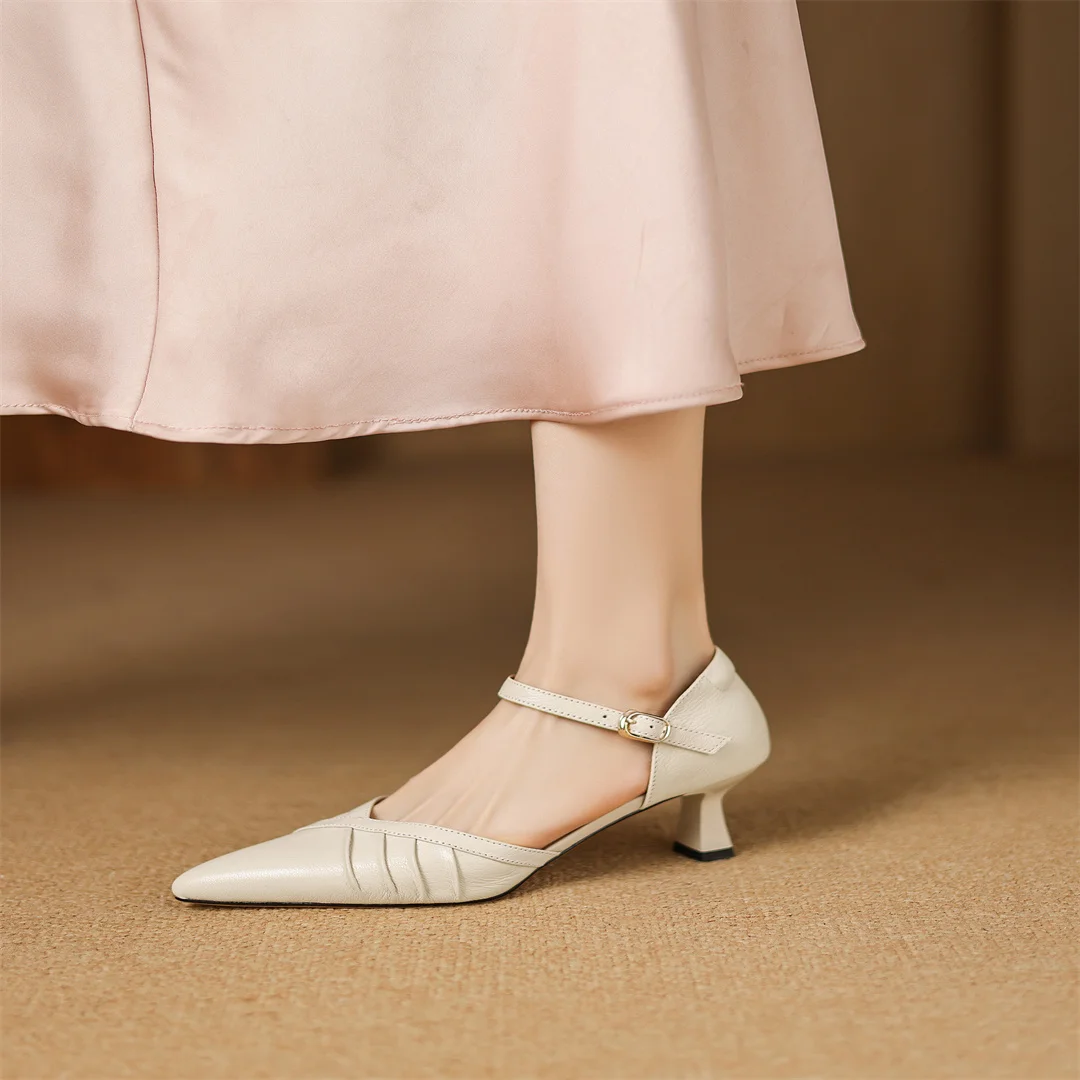 Selene Leather Point Heels