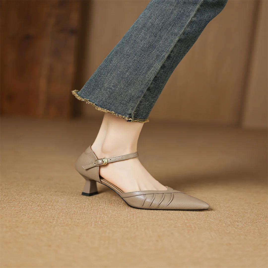 Selene Leather Point Heels