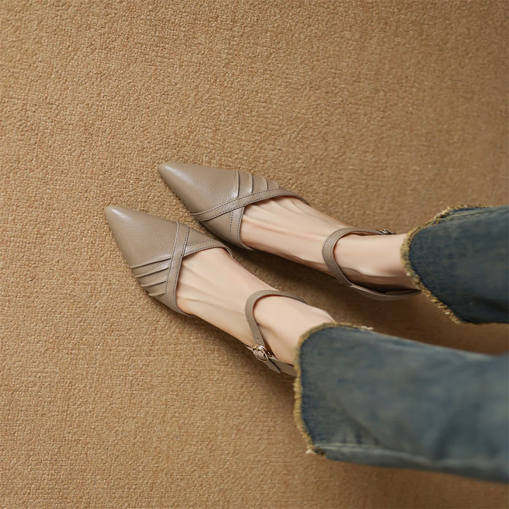 Selene Leather Point Heels