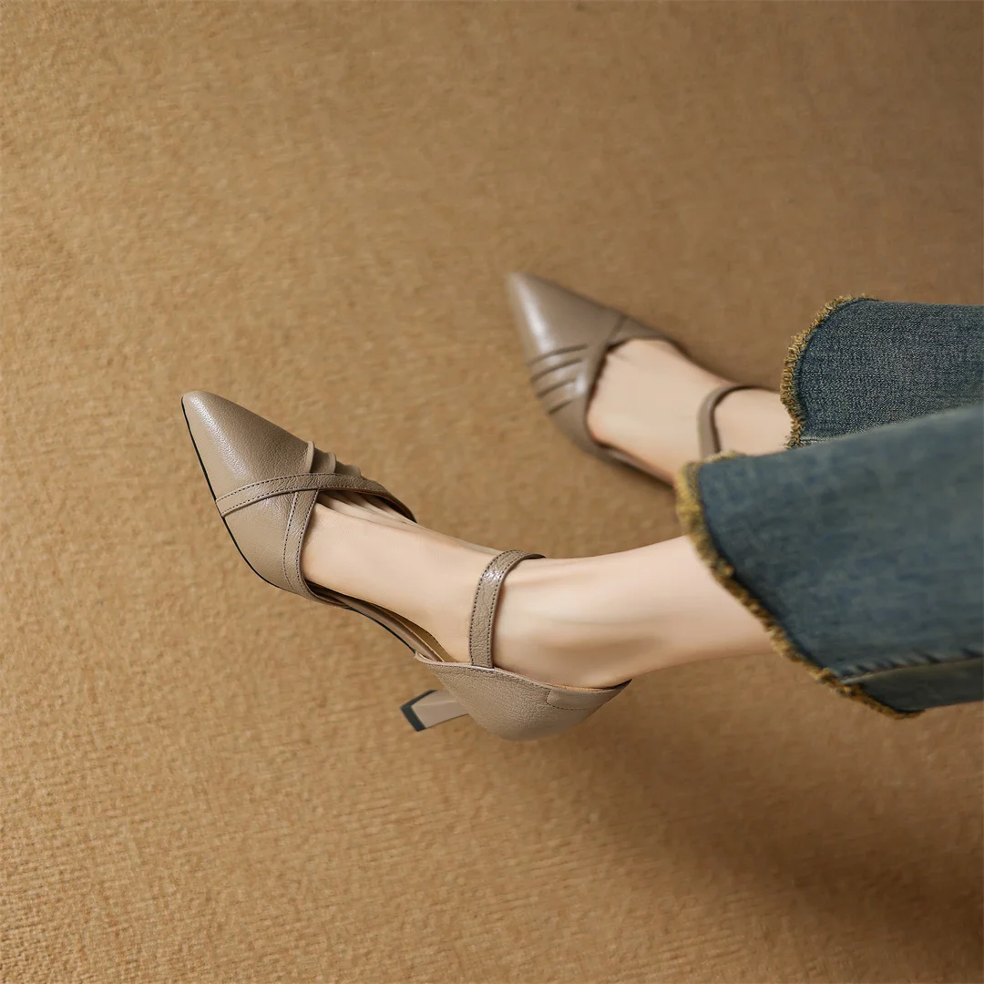 Selene Leather Point Heels