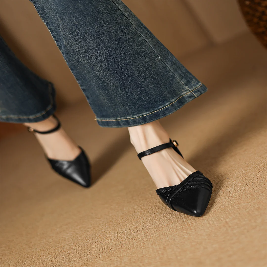 Selene Leather Point Heels
