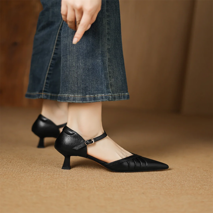 Selene Leather Point Heels