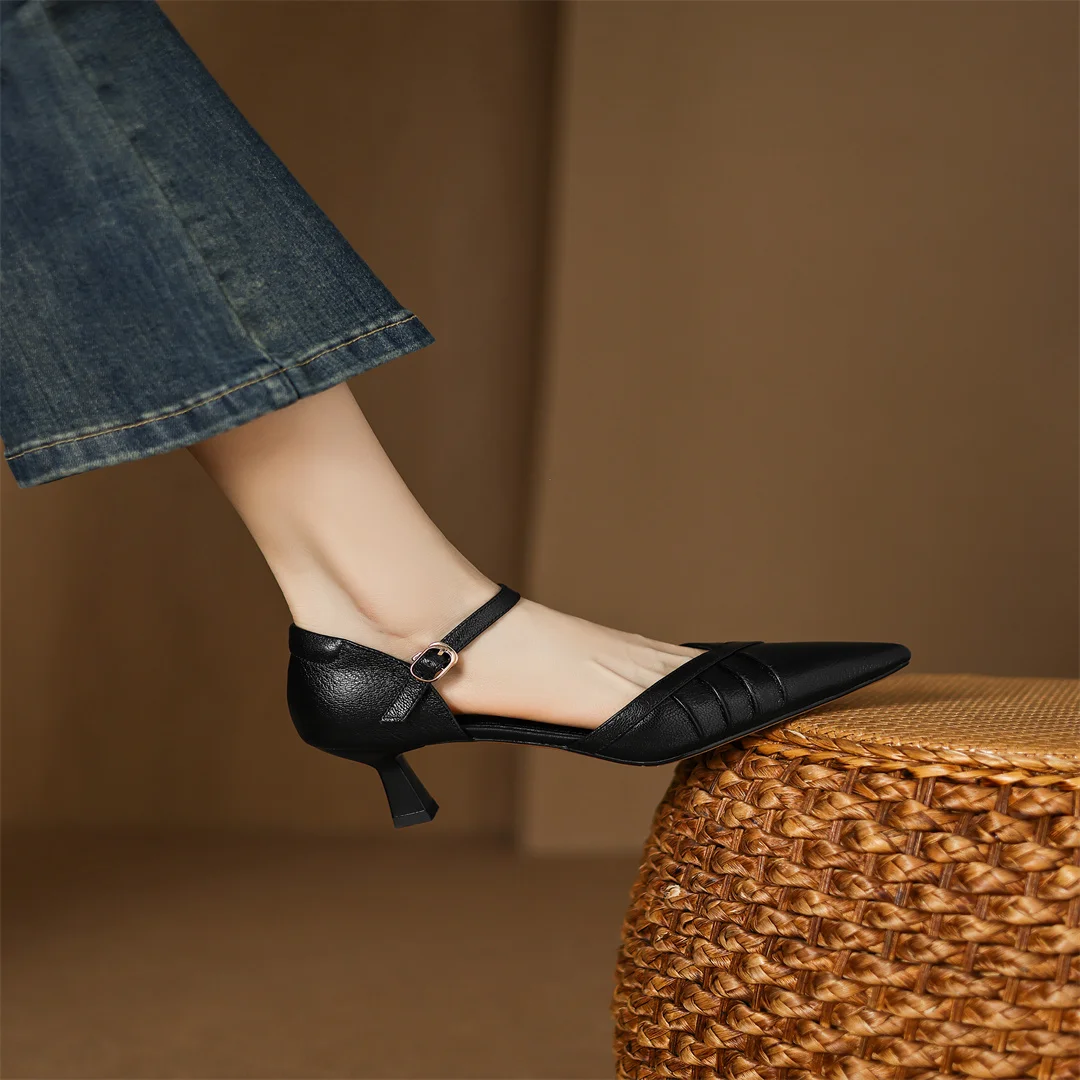 Selene Leather Point Heels