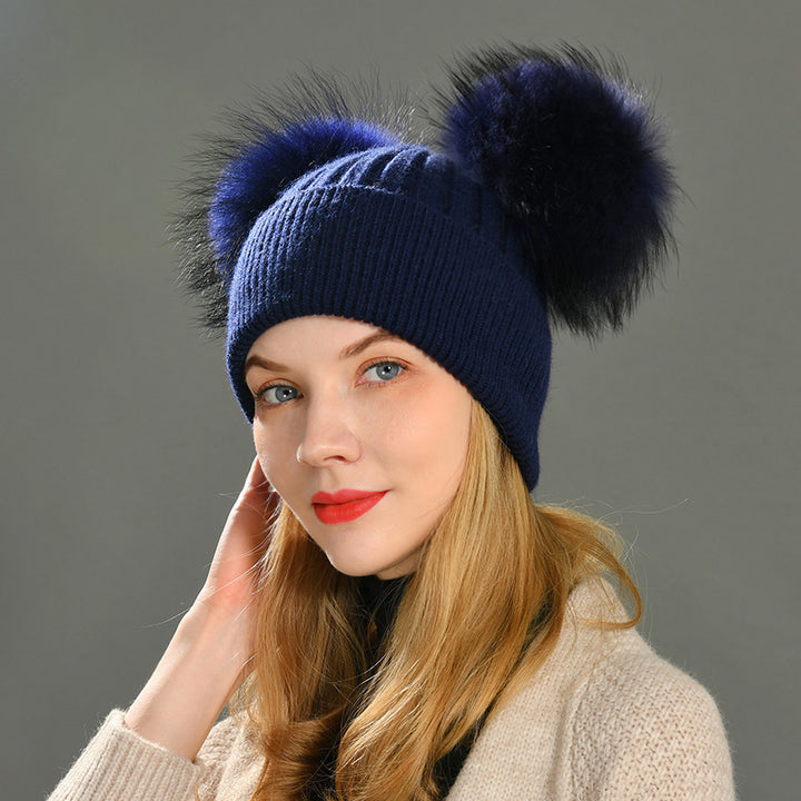 Fur Pompom Beanie