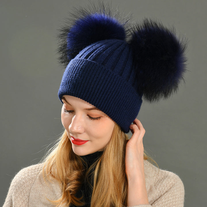 Fur Pompom Beanie