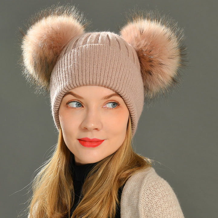 Fur Pompom Beanie
