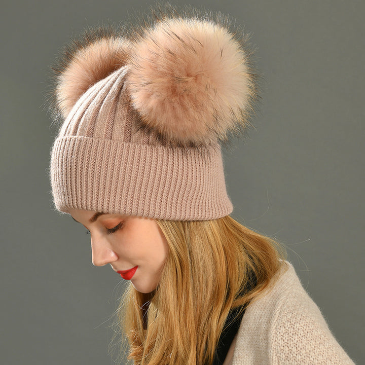 Fur Pompom Beanie