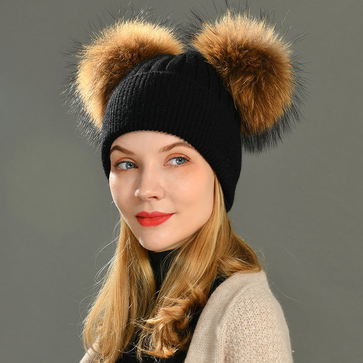 Fur Pompom Beanie