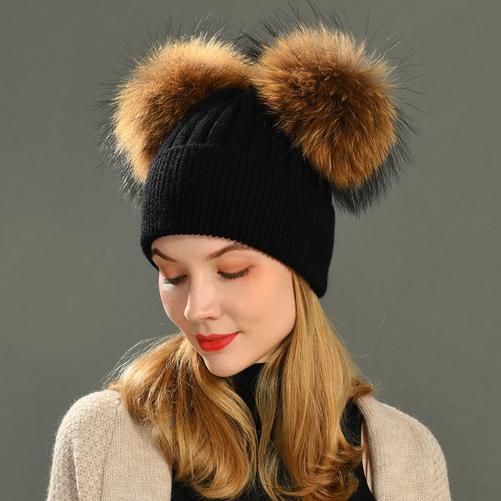 Fur Pompom Beanie