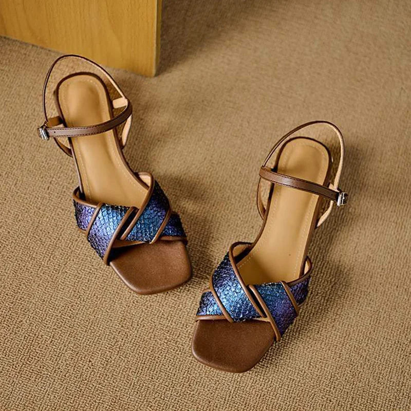 Vionne Textured Strap Sandals