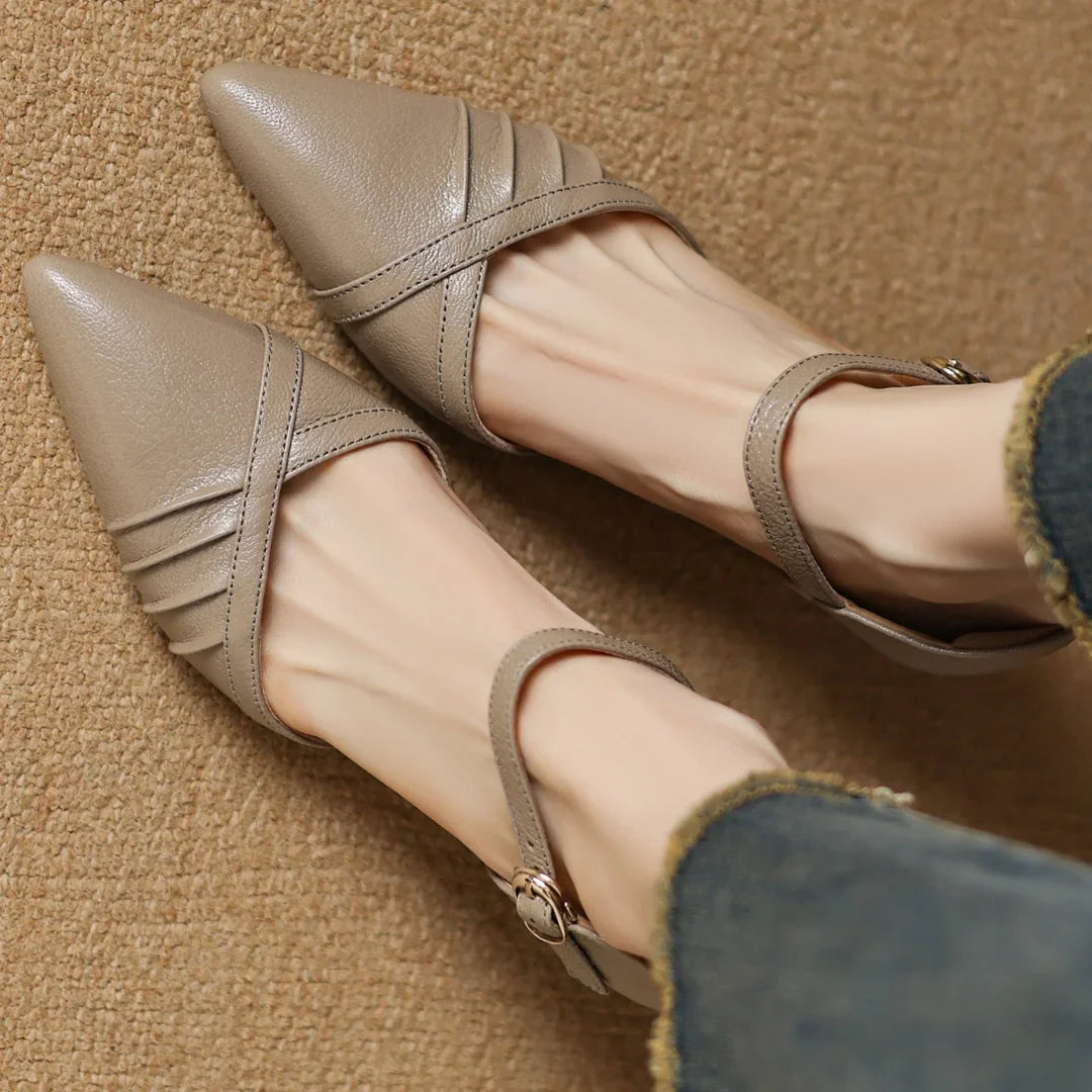 Selene Leather Point Heels