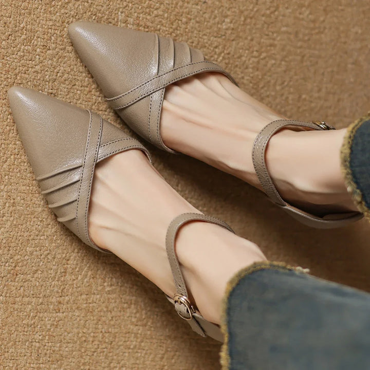 Selene Leather Point Heels