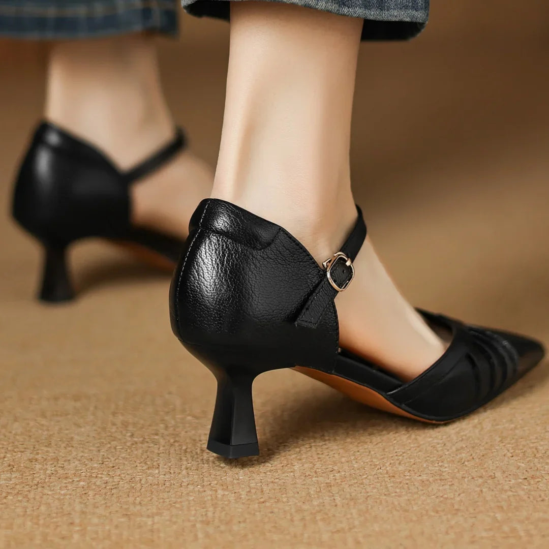 Selene Leather Point Heels