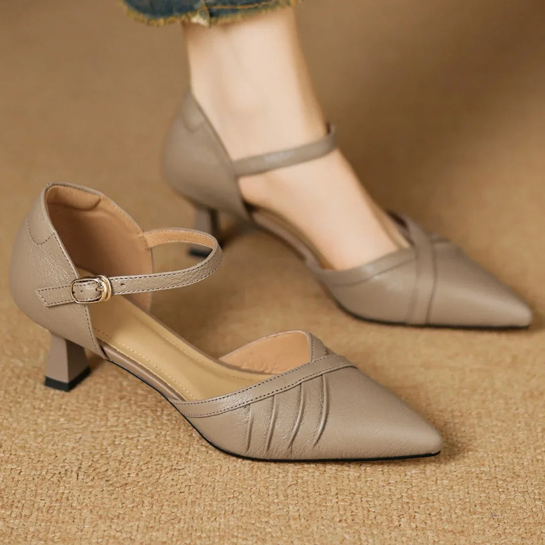 Selene Leather Point Heels