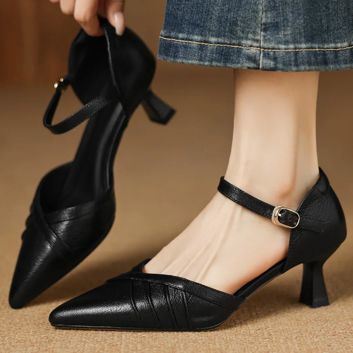 Selene Leather Point Heels