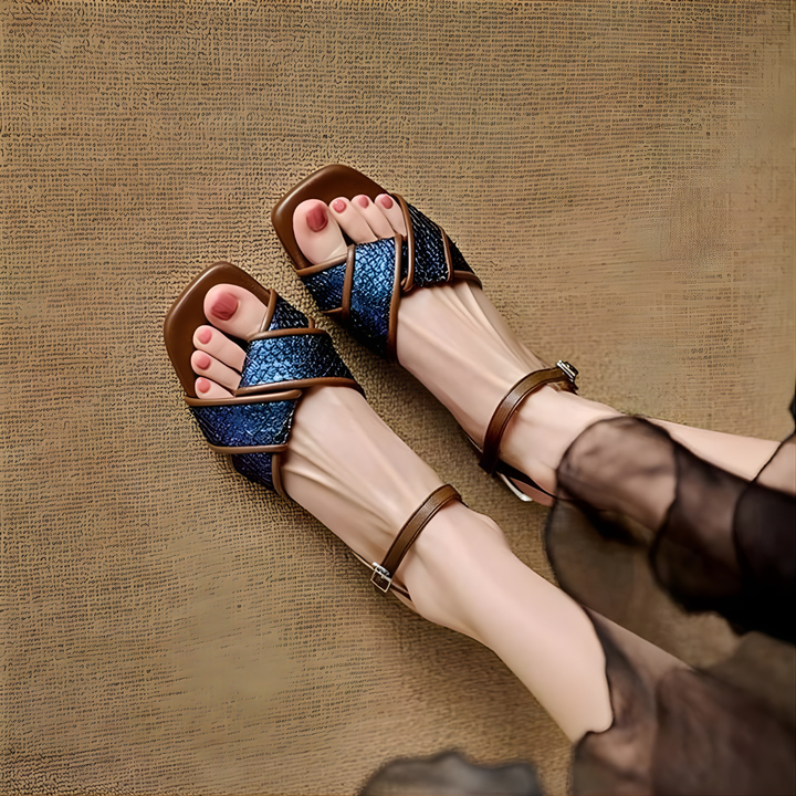 Vionne Textured Strap Sandals