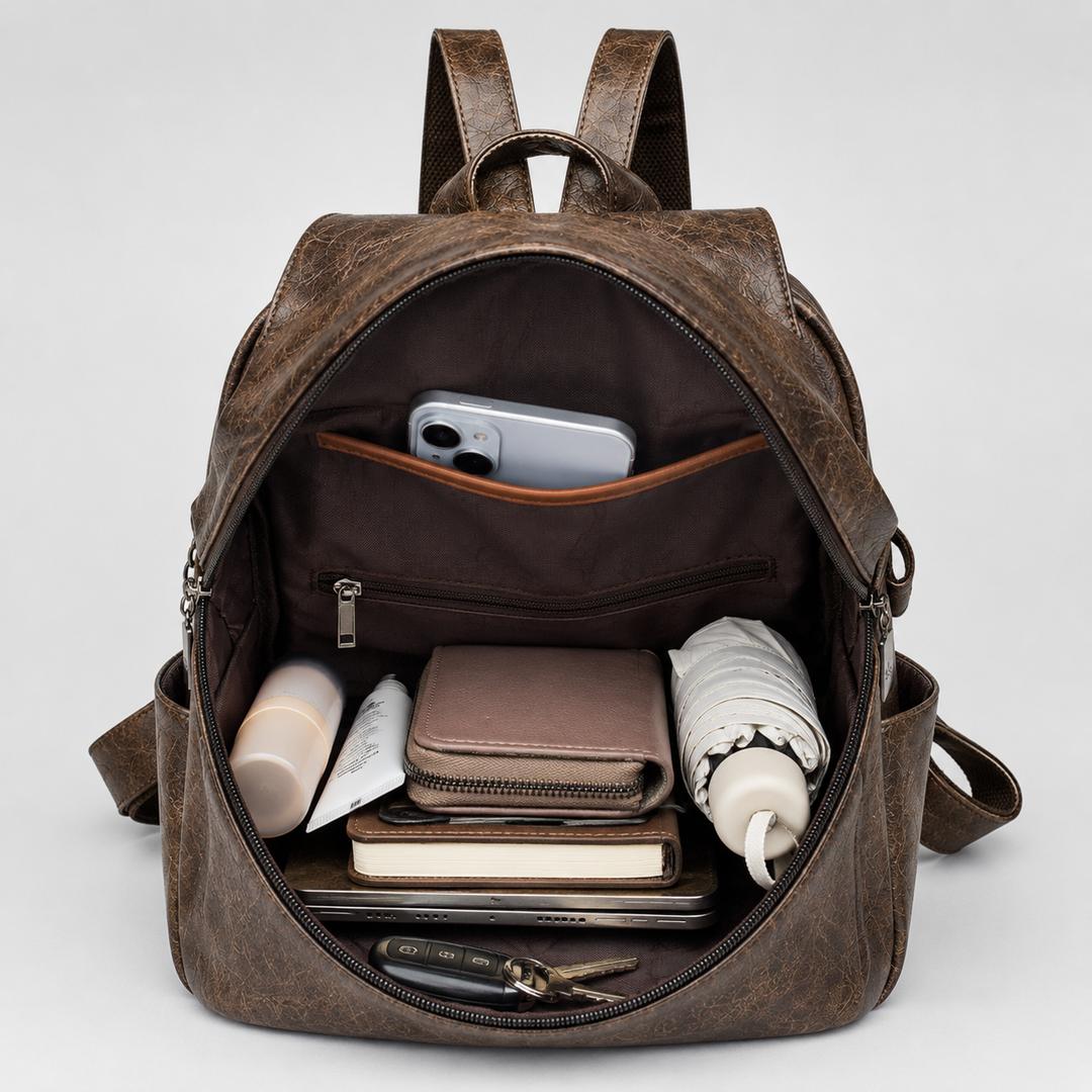 Waverly Leather Flap Backpack