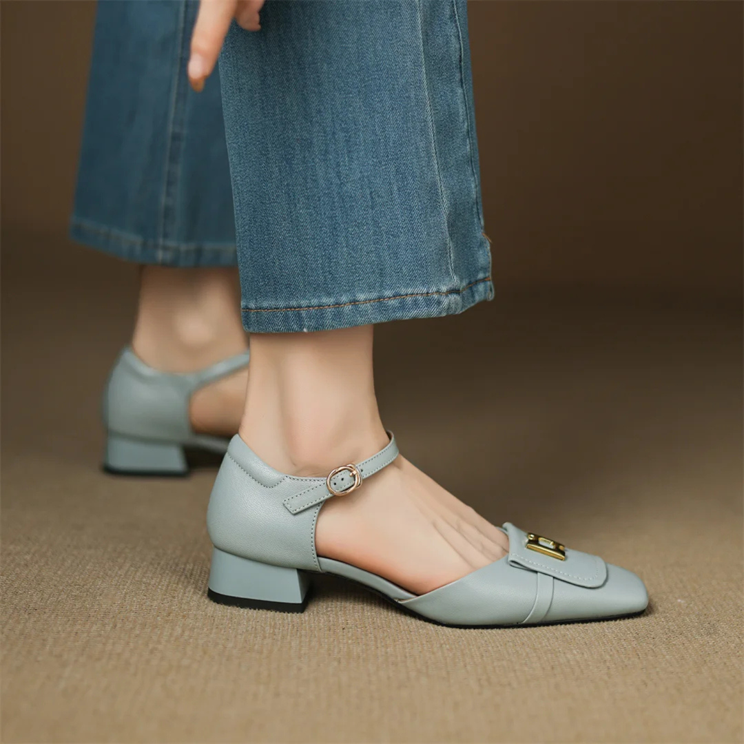 Arden Leather Block Heels