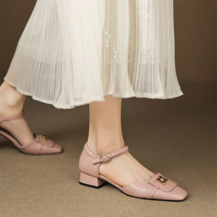 Arden Leather Block Heels