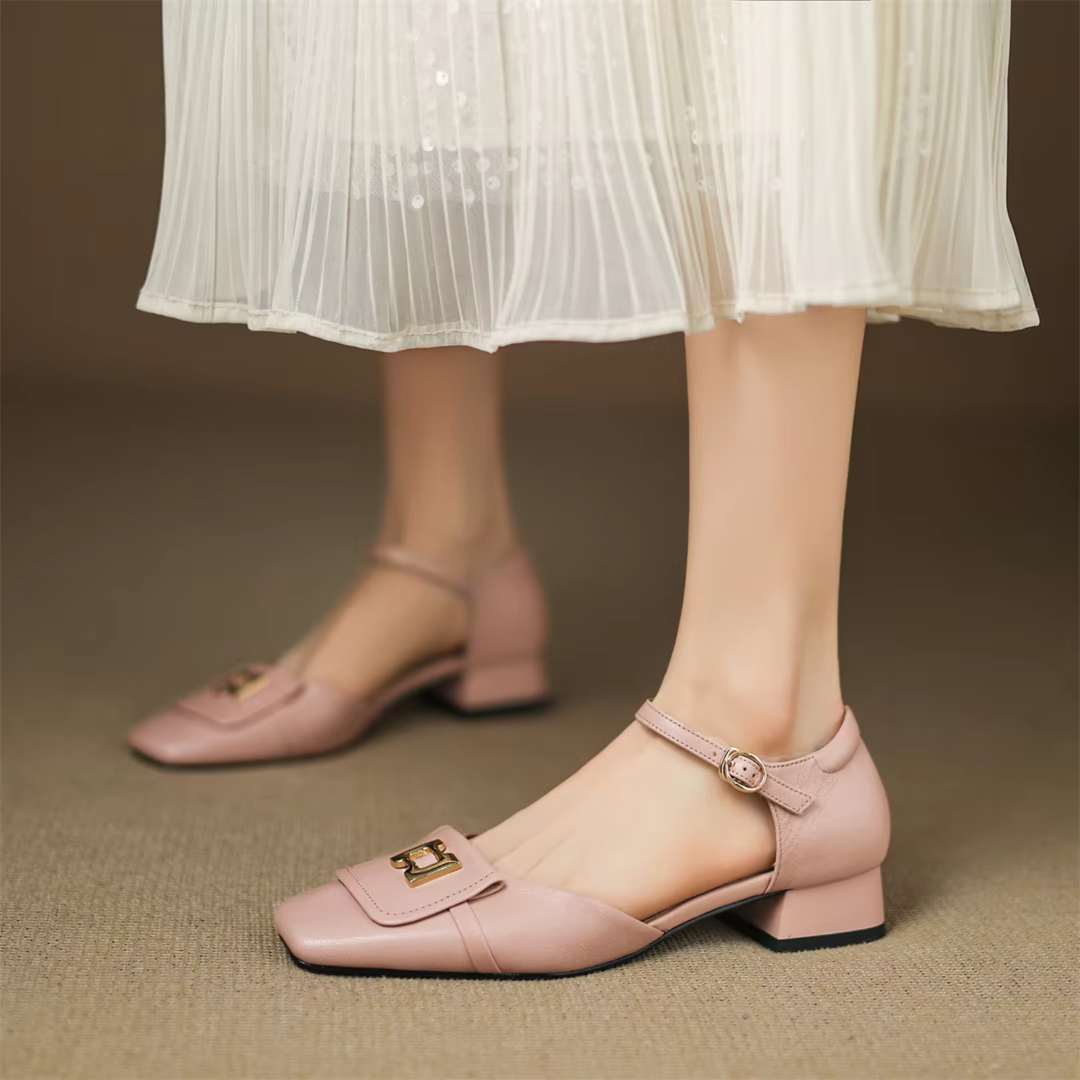 Arden Leather Block Heels